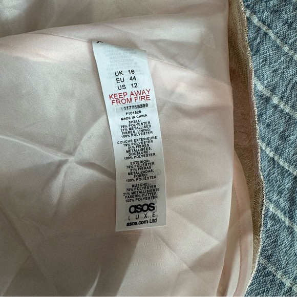 ASOS luxe curve halter neck mini jacquard open back swing dress size 12 - Picture 9 of 13